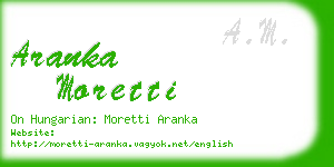 aranka moretti business card